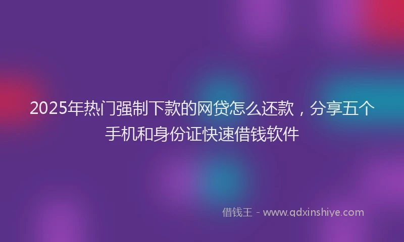 2025年热门强制下款的网贷怎么还款，分享五个手机和身份证快速借钱软件