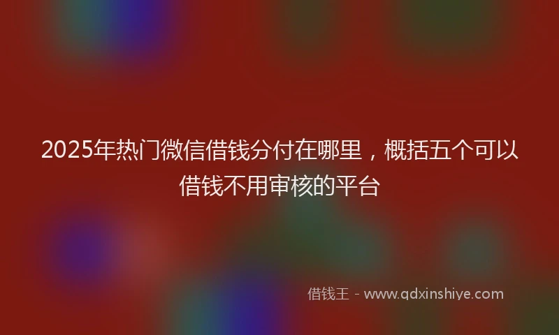 2025年热门微信借钱分付在哪里，概括五个可以借钱不用审核的平台