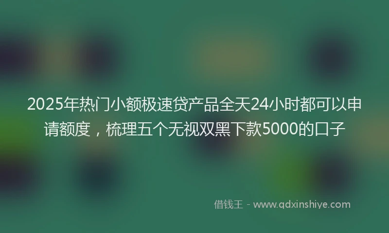 2025年热门小额极速贷产品全天24小时都可以申请额度，梳理五个无视双黑下款5000的口子