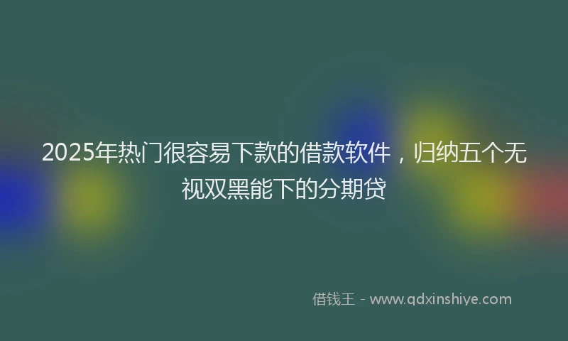 2025年热门很容易下款的借款软件，归纳五个无视双黑能下的分期贷