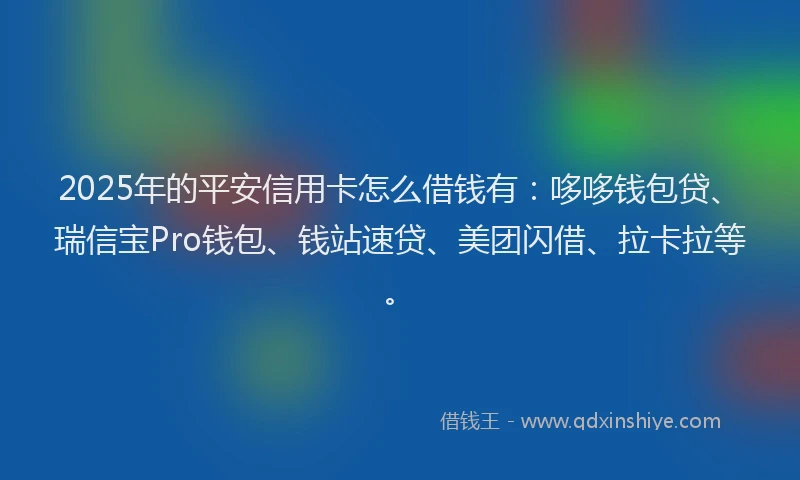 2025年的平安信用卡怎么借钱有：哆哆钱包贷、瑞信宝Pro钱包、钱站速贷、美团闪借、拉卡拉等。