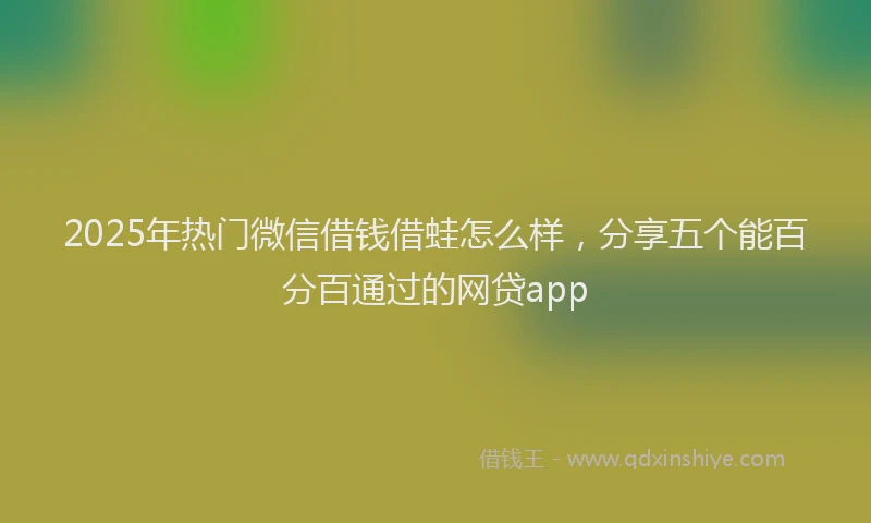 2025年热门微信借钱借蛙怎么样，分享五个能百分百通过的网贷app