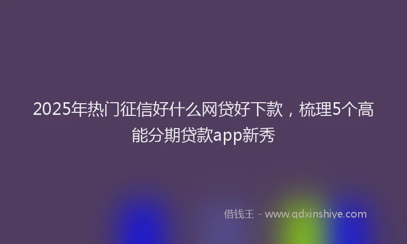 2025年热门征信好什么网贷好下款，梳理5个高能分期贷款app新秀