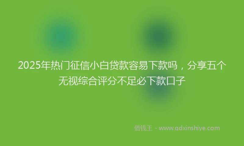 2025年热门征信小白贷款容易下款吗，分享五个无视综合评分不足必下款口子