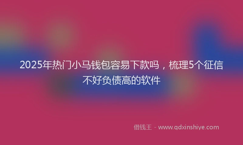 2025年热门小马钱包容易下款吗，梳理5个征信不好负债高的软件