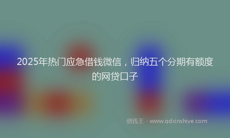 2025年热门应急借钱微信，归纳五个分期有额度的网贷口子