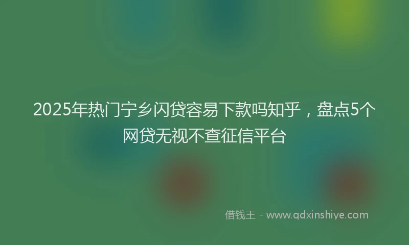 2025年热门宁乡闪贷容易下款吗知乎，盘点5个网贷无视不查征信平台