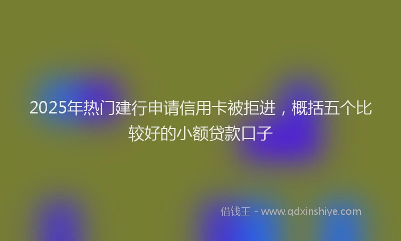 2025年热门建行申请信用卡被拒进，概括五个比较好的小额贷款口子