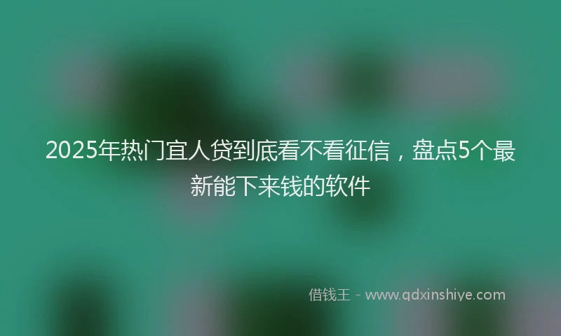 2025年热门宜人贷到底看不看征信，盘点5个最新能下来钱的软件