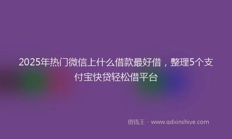 2025年热门微信上什么借款最好借，整理5个支付宝快贷轻松借平台