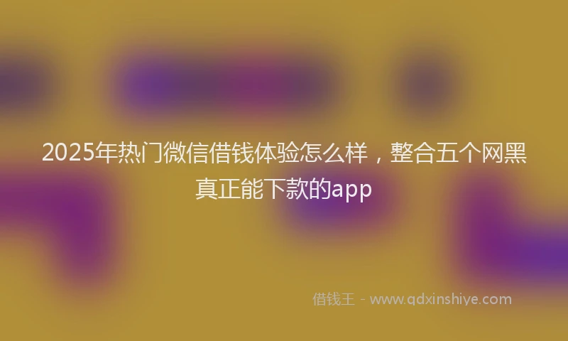 2025年热门微信借钱体验怎么样，整合五个网黑真正能下款的app