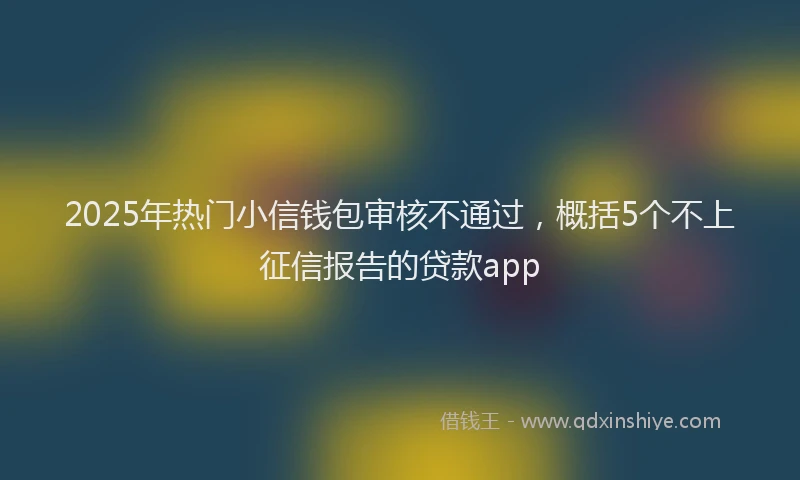 2025年热门小信钱包审核不通过，概括5个不上征信报告的贷款app