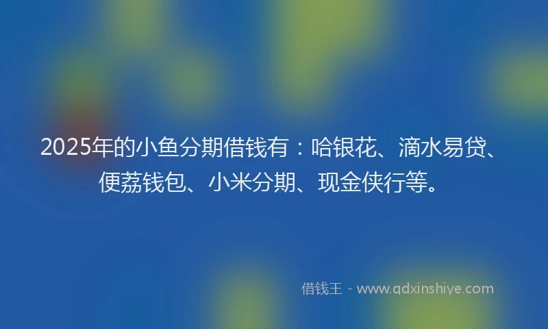 2025年的小鱼分期借钱有：哈银花、滴水易贷、便荔钱包、小米分期、现金侠行等。