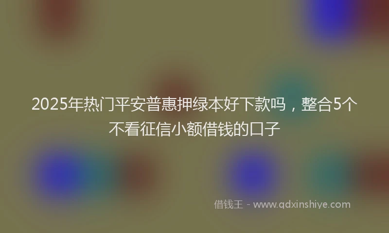 2025年热门平安普惠押绿本好下款吗，整合5个不看征信小额借钱的口子