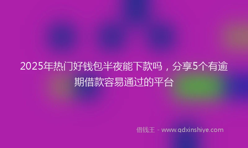 2025年热门好钱包半夜能下款吗，分享5个有逾期借款容易通过的平台