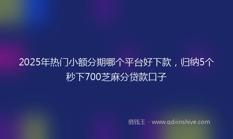 2025年热门小额分期哪个平台好下款，归纳5个秒下700芝麻分贷款口子