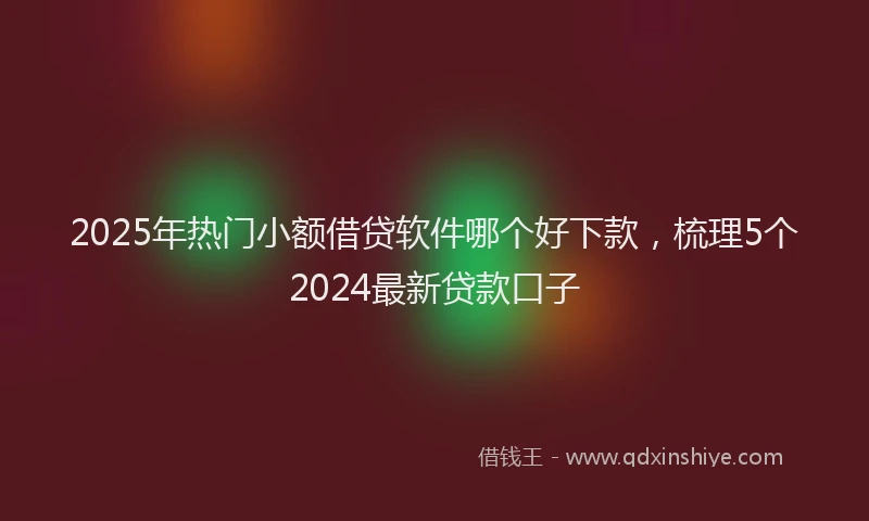 2025年热门小额借贷软件哪个好下款，梳理5个2024最新贷款口子