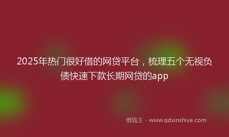 2025年热门很好借的网贷平台，梳理五个无视负债快速下款长期网贷的app