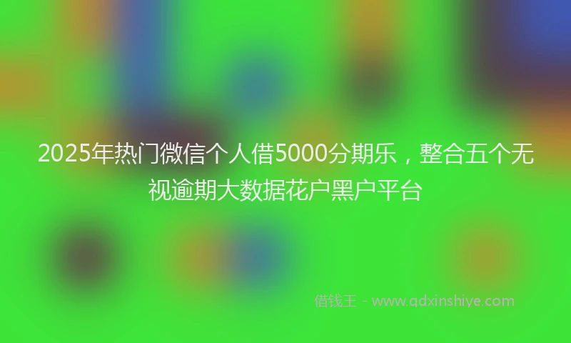 2025年热门微信个人借5000分期乐，整合五个无视逾期大数据花户黑户平台