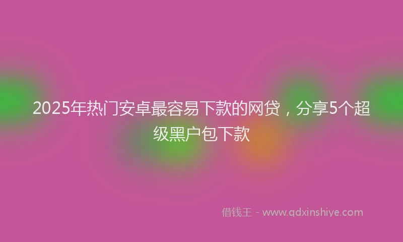 2025年热门安卓最容易下款的网贷，分享5个超级黑户包下款