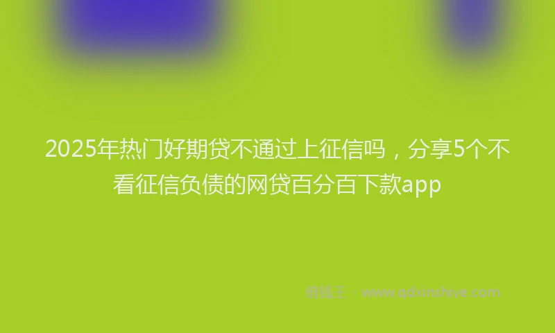2025年热门好期贷不通过上征信吗，分享5个不看征信负债的网贷百分百下款app