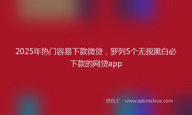 2025年热门容易下款微贷，罗列5个无视黑白必下款的网贷app