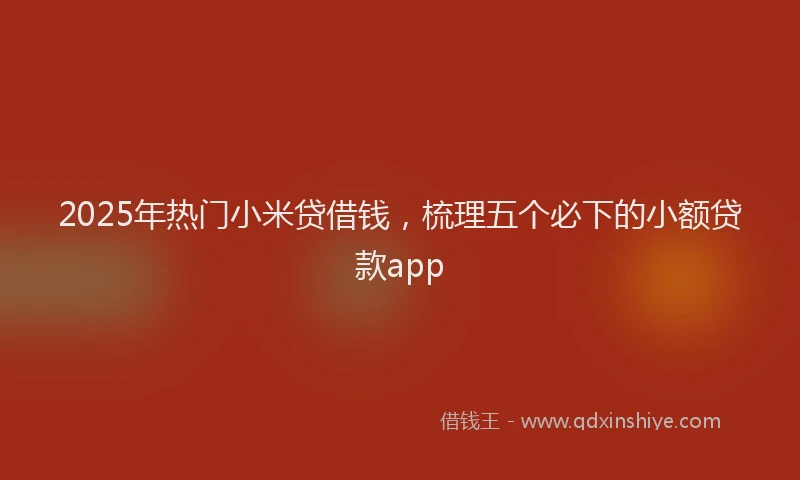 2025年热门小米贷借钱，梳理五个必下的小额贷款app