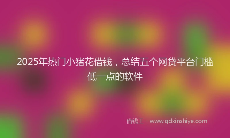 2025年热门小猪花借钱，总结五个网贷平台门槛低一点的软件