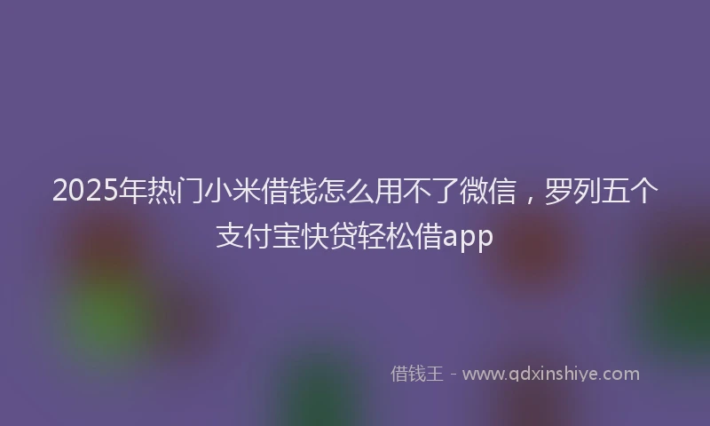 2025年热门小米借钱怎么用不了微信，罗列五个支付宝快贷轻松借app