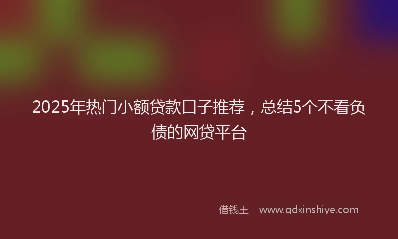 2025年热门小额贷款口子推荐，总结5个不看负债的网贷平台