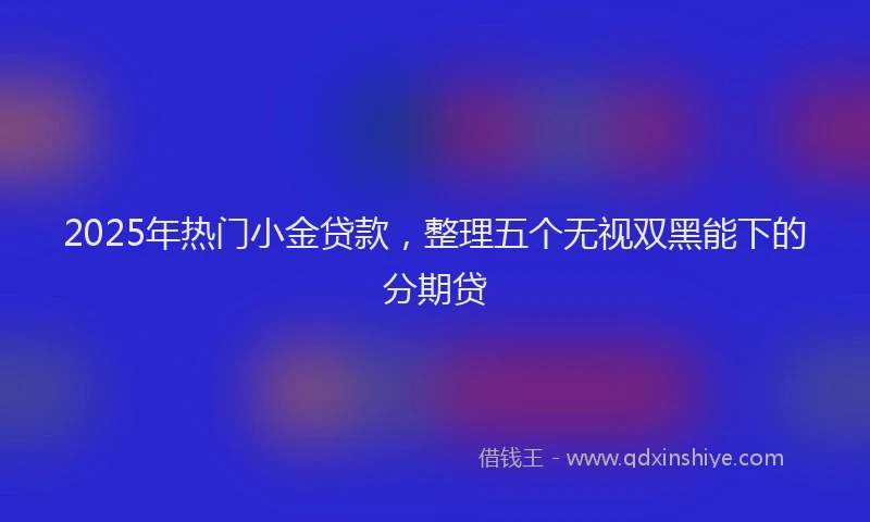 2025年热门小金贷款，整理五个无视双黑能下的分期贷