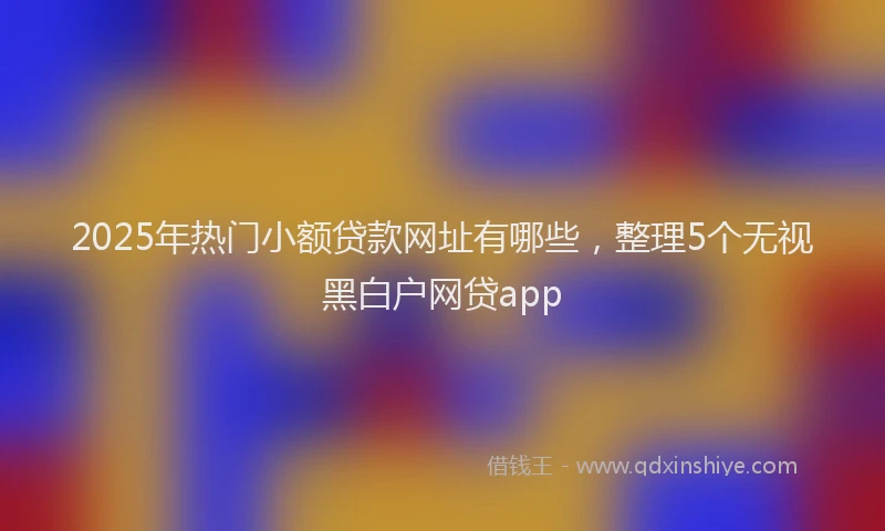 2025年热门小额贷款网址有哪些，整理5个无视黑白户网贷app