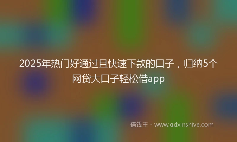 2025年热门好通过且快速下款的口子，归纳5个网贷大口子轻松借app