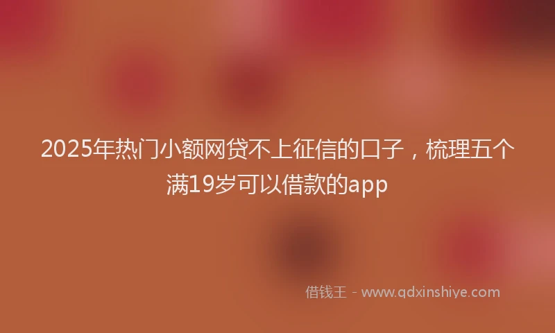 2025年热门小额网贷不上征信的口子，梳理五个满19岁可以借款的app