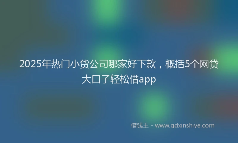2025年热门小货公司哪家好下款，概括5个网贷大口子轻松借app