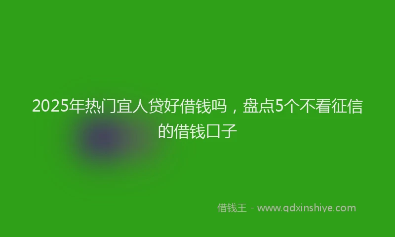 2025年热门宜人贷好借钱吗，盘点5个不看征信的借钱口子