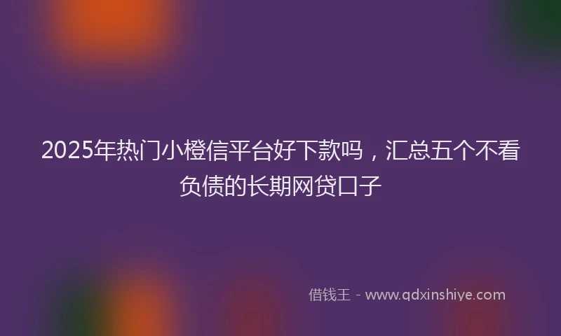 2025年热门小橙信平台好下款吗，汇总五个不看负债的长期网贷口子