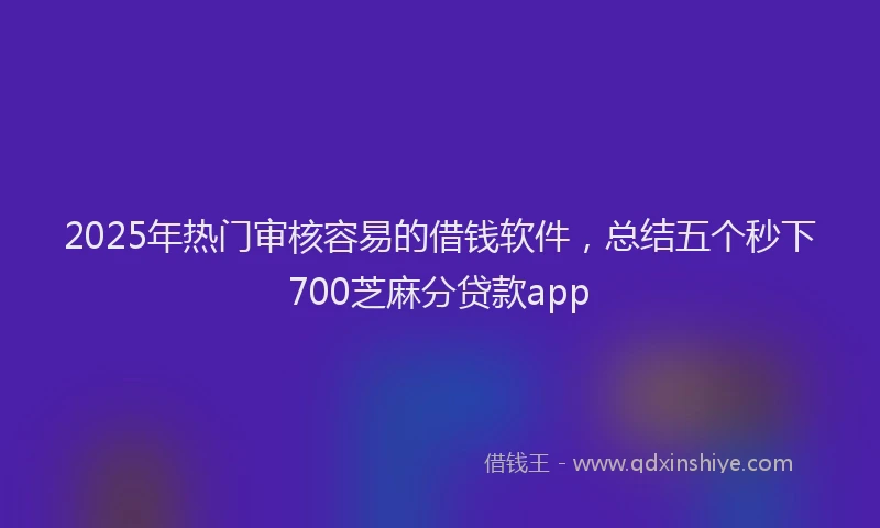 2025年热门审核容易的借钱软件，总结五个秒下700芝麻分贷款app