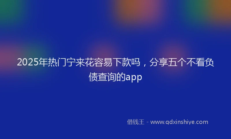 2025年热门宁来花容易下款吗，分享五个不看负债查询的app