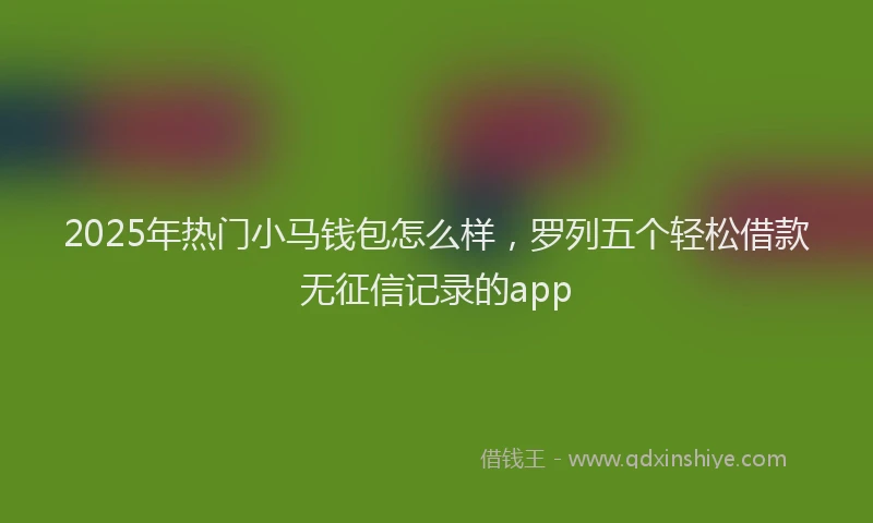 2025年热门小马钱包怎么样，罗列五个轻松借款无征信记录的app