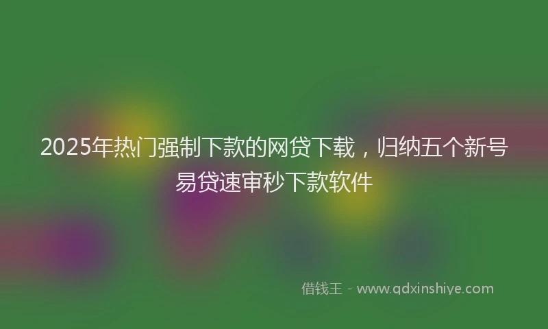 2025年热门强制下款的网贷下载，归纳五个新号易贷速审秒下款软件
