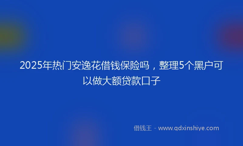 2025年热门安逸花借钱保险吗，整理5个黑户可以做大额贷款口子