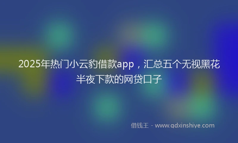 2025年热门小云豹借款app，汇总五个无视黑花半夜下款的网贷口子