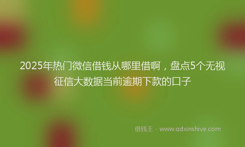 2025年热门微信借钱从哪里借啊，盘点5个无视征信大数据当前逾期下款的口子