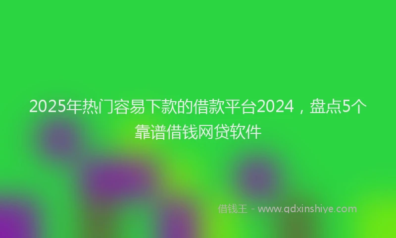 2025年热门容易下款的借款平台2024，盘点5个靠谱借钱网贷软件