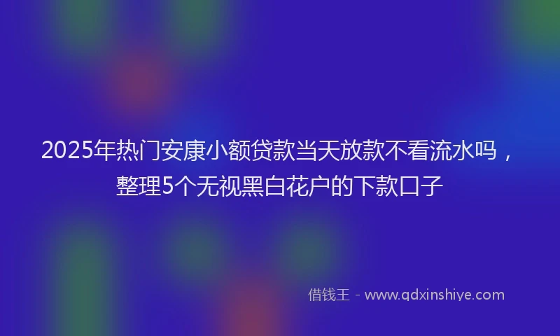 2025年热门安康小额贷款当天放款不看流水吗，整理5个无视黑白花户的下款口子