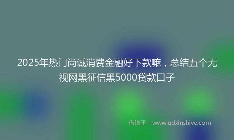 2025年热门尚诚消费金融好下款嘛，总结五个无视网黑征信黑5000贷款口子