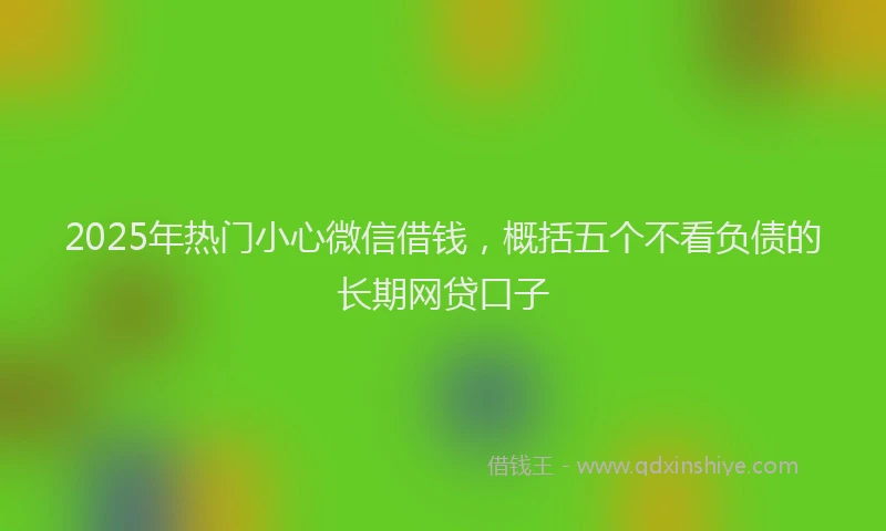 2025年热门小心微信借钱，概括五个不看负债的长期网贷口子