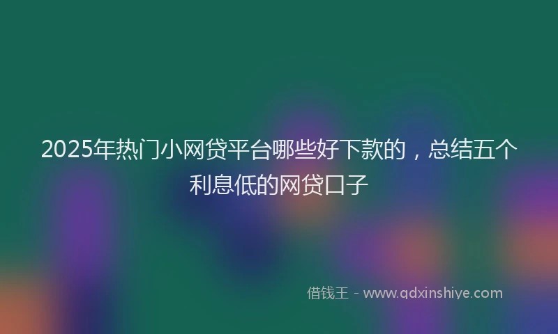 2025年热门小网贷平台哪些好下款的，总结五个利息低的网贷口子