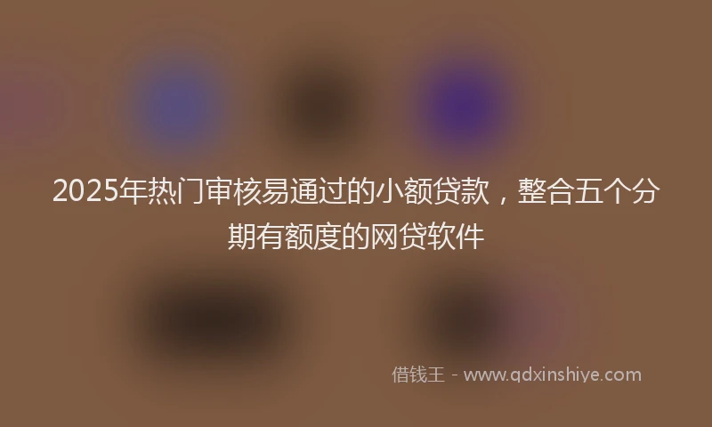 2025年热门审核易通过的小额贷款，整合五个分期有额度的网贷软件